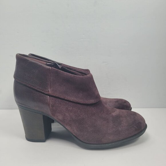 Clarks Enfield Canal Purple Plum Suede Ankle Boots US Size 5.5M - Picture 1 of 10